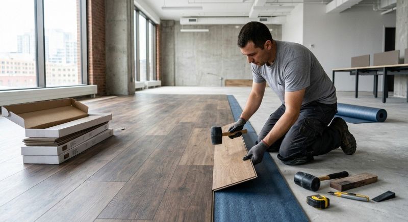 Our team working on Flooring Service projects in Palm Beach Gardens, FL